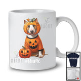 Personalized Custom Name Pumpkin Bull Terrier; Humorous Halloween Family Group T-Shirt