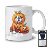 Personalized Custom Name Pumpkin Bulldog; Humorous Halloween Costume Family T-Shirt