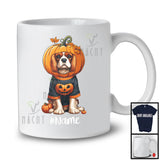 Personalized Custom Name Pumpkin Cavalier King Charles Spaniel; Humorous Halloween Family T-Shirt