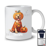 Personalized Custom Name Pumpkin Labrador Retriever; Humorous Halloween Family T-Shirt