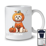 Personalized Custom Name Pumpkin Maltipoo; Humorous Halloween Costume Family T-Shirt