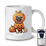 Personalized Custom Name Pumpkin Pug; Humorous Halloween Costume Family T-Shirt