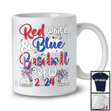 Personalized Custom Name Red White And Baseball Crew 2024, Proud 4th of July Patriotic Group T-Shirt