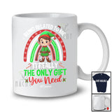 Personalized Custom Name Related To Me The Only Gift You Need; Lovely Christmas Elf; Rainbow T-Shirt