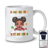 Personalized Custom Name Remembering My Ancestors; Lovely Black History Month Girls Afro T-Shirt