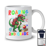 Personalized Custom Name Roaring Into 2nd Grade, Funny First Day Of School T-Rex, Students T-Shirt