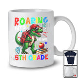 Personalized Custom Name Roaring Into 5th Grade, Funny First Day Of School T-Rex, Students T-Shirt