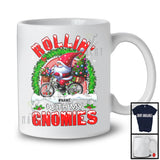 Personalized Custom Name Rollin' With My Gnomies; Joyful Christmas Gnome Bicycle; Rainbow T-Shirt