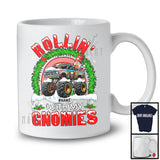 Personalized Custom Name Rollin' With My Gnomies; Joyful Christmas Gnome Monster Truck; Rainbow T-Shirt