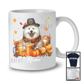 Personalized Custom Name Samoyed Coffee Smoothie, Lovely Thanksgiving Pumpkin Drinks T-Shirt