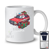 Personalized Custom Name Santa Driving Police Car, Cheerful Christmas Driver Santa X-mas Team T-Shirt