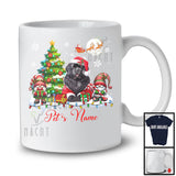 Personalized Custom Name Santa Newfoundland With Gnome, Lovely X-mas Tree, Snow Around T-Shirt