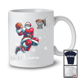 Personalized Custom Name Santa Playing Basketball, Joyful Christmas Sport Player, X-mas Team T-Shirt