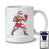 Personalized Custom Name Santa Playing Boxing, Joyful Christmas Sport Player, X-mas Team T-Shirt