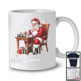 Personalized Custom Name Santa Playing Chess, Joyful Christmas Sport Player, X-mas Team T-Shirt