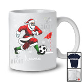 Personalized Custom Name Santa Playing Footgolf, Joyful Christmas Sport Player, X-mas Team T-Shirt