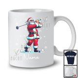 Personalized Custom Name Santa Playing Golf, Joyful Christmas Sport Player, X-mas Team T-Shirt