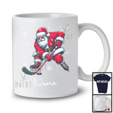 Personalized Custom Name Santa Playing Hockey, Joyful Christmas Sport Player, X-mas Team T-Shirt