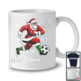 Personalized Custom Name Santa Playing Soccer, Joyful Christmas Sport Player, X-mas Team T-Shirt