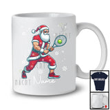 Personalized Custom Name Santa Playing Tennis, Joyful Christmas Sport Player, X-mas Team T-Shirt