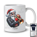 Personalized Custom Name Santa Playing Trumpet; Cheerful Christmas Trumpet Player; Music T-Shirt