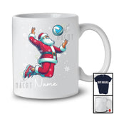 Personalized Custom Name Santa Playing Volleyball, Joyful Christmas Sport Player, X-mas Team T-Shirt