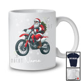 Personalized Custom Name Santa Riding Dirt Bike, Cheerful Christmas Rider Biker, X-mas Team T-Shirt