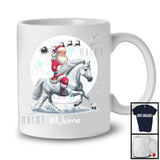 Personalized Custom Name Santa Riding Horse, Merry Christmas Moon Snow Horse, X-mas Team T-Shirt