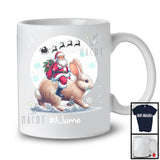 Personalized Custom Name Santa Riding Rabbit, Merry Christmas Moon Snow Rabbit, X-mas Team T-Shirt