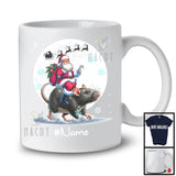 Personalized Custom Name Santa Riding Rat, Merry Christmas Moon Snow Rat, X-mas Team T-Shirt