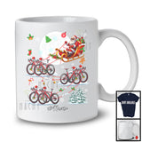 Personalized Custom Name Santa Riding Reindeer Bicycle Sleigh; Merry Christmas Moon; Snow T-Shirt