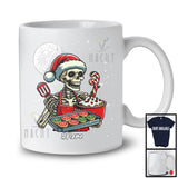 Personalized Custom Name Santa Skeleton Baking; Awesome Christmas Skeleton; Moon Snowing T-Shirt