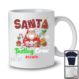 Personalized Custom Name Santa Tasting Crew; Adorable Christmas Plaid Candy Canes; X-mas T-Shirt