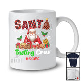 Personalized Custom Name Santa Tasting Crew; Adorable Christmas Plaid Cookies; X-mas T-Shirt