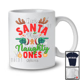 Personalized Custom Name Santa They Naughty Ones; Joyful Christmas Santa Hands; Family T-Shirt