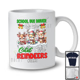 Personalized Custom Name School Bus Driver Of Cutest Little Reindeers; Lovely Christmas Jobs T-Shirt