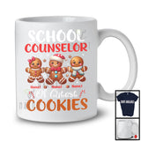 Personalized Custom Name School Counselor Of Cutest Cookies; Lovely Christmas Three Gingerbread T-Shirt