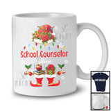 Personalized Custom Name School Counselor, Joyful Christmas Lights Santa Book, Jobs Careers T-Shirt