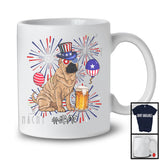 Personalized Custom Name Shar Pei Drinking Beer, Lovely 4th Of July Fireworks, Patriotic T-Shirt