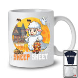 Personalized Custom Name Sheep Sheet, Adorable Halloween Moon Boo Ghost Sheep Lover T-Shirt