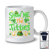 Personalized Custom Name Show Me The Titties; Joyful St. Patrick's Day Gold Pot Shamrocks T-Shirt