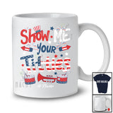 Personalized Custom Name Show Me Your Titties; Joyful 4th Of July American Flag Firecracker T-Shirt