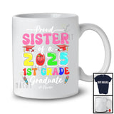 Personalized Custom Name Sister Of A 2025 1st Grade Graduate; Amusing Mother's Day Graduation T-Shirt