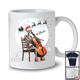 Personalized Custom Name Skeleton Cello Player; Joyful Christmas Moon; Musical Instruments T-Shirt