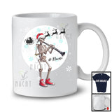 Personalized Custom Name Skeleton Clarinet Player; Joyful Christmas Moon; Musical Instruments T-Shirt