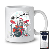 Personalized Custom Name Skeleton Drum Player; Joyful Christmas Moon; Musical Instruments T-Shirt