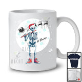 Personalized Custom Name Skeleton Flute Player; Joyful Christmas Moon; Musical Instruments T-Shirt