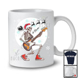 Personalized Custom Name Skeleton Guitar Bass Player; Joyful Christmas Moon; Musical Instruments T-Shirt