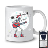 Personalized Custom Name Skeleton Guitar Player; Joyful Christmas Moon; Musical Instruments T-Shirt