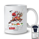 Personalized Custom Name Sleigh All Day; Awesome Christmas Santa Riding Reindeer; Family T-Shirt